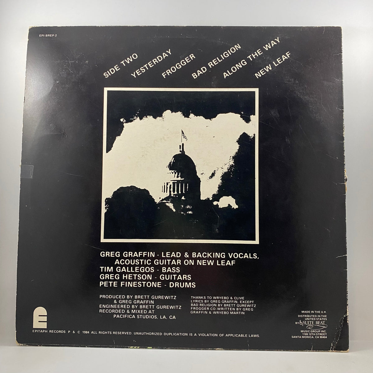 Bad Religion – Back To The Known LP USED Vinyl VG+/VG / Original