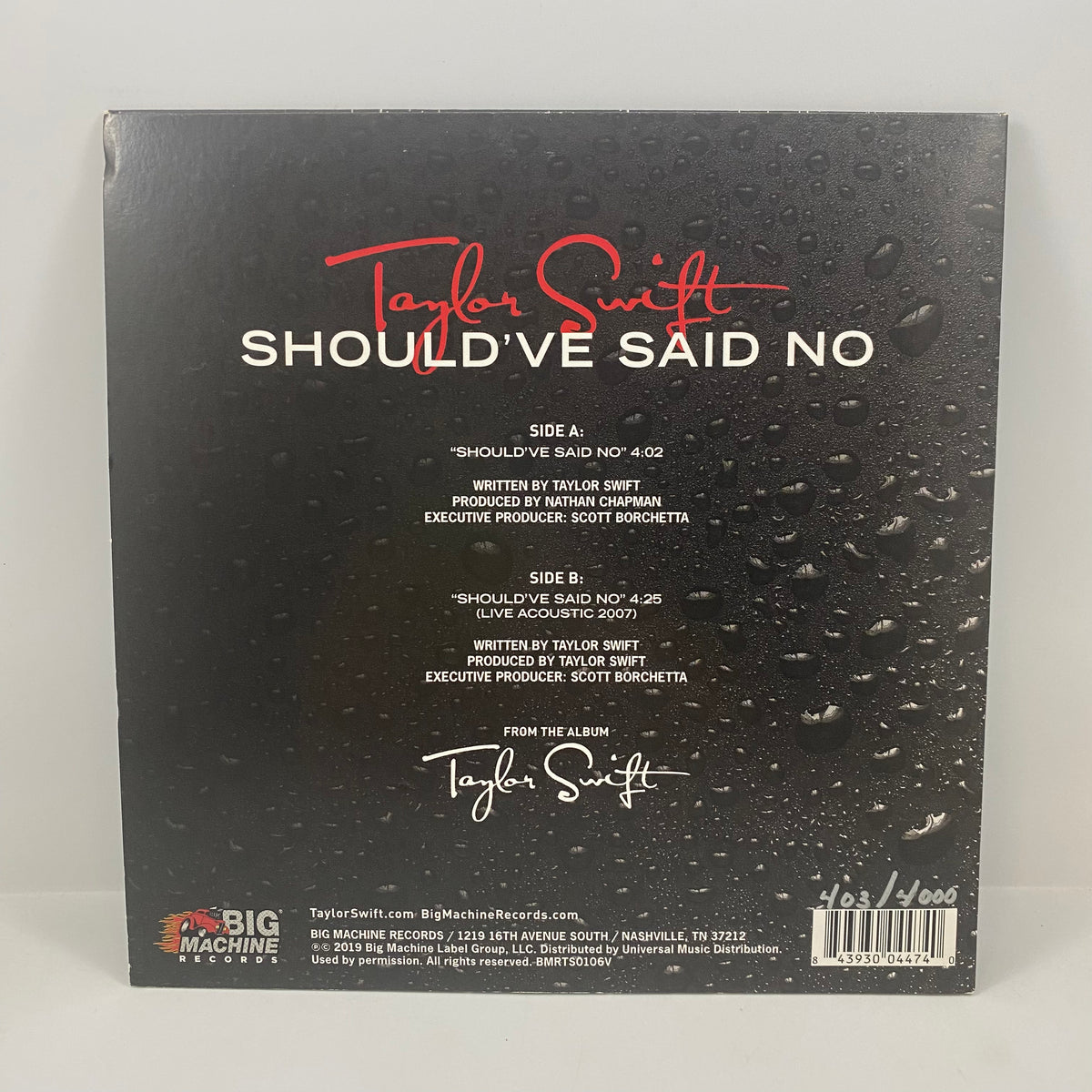 Taylor Swift – Should Taylor Swift Should've Said No レコード