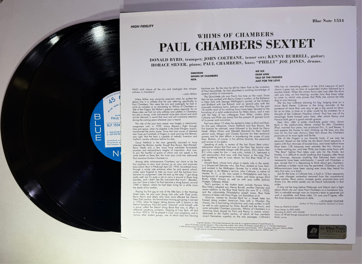 Paul Chambers Sextet – Whims Of Chambers LP USED VG++/VG++ – Hi