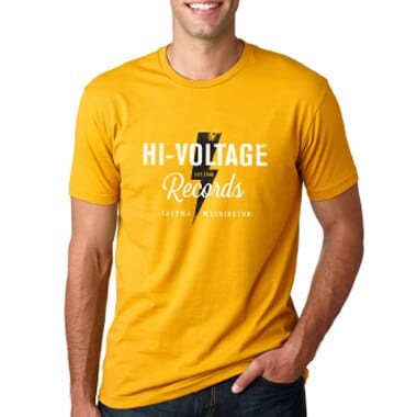 Hi-Voltage Merch Hi-Voltage Distressed Logo T-Shirt - Gold