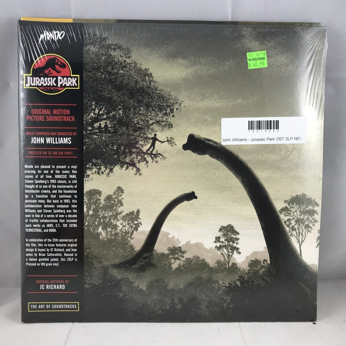 Jurassic Park Original Motion Picture Soundtrack Exclusive Green 2x Vinyl top LP