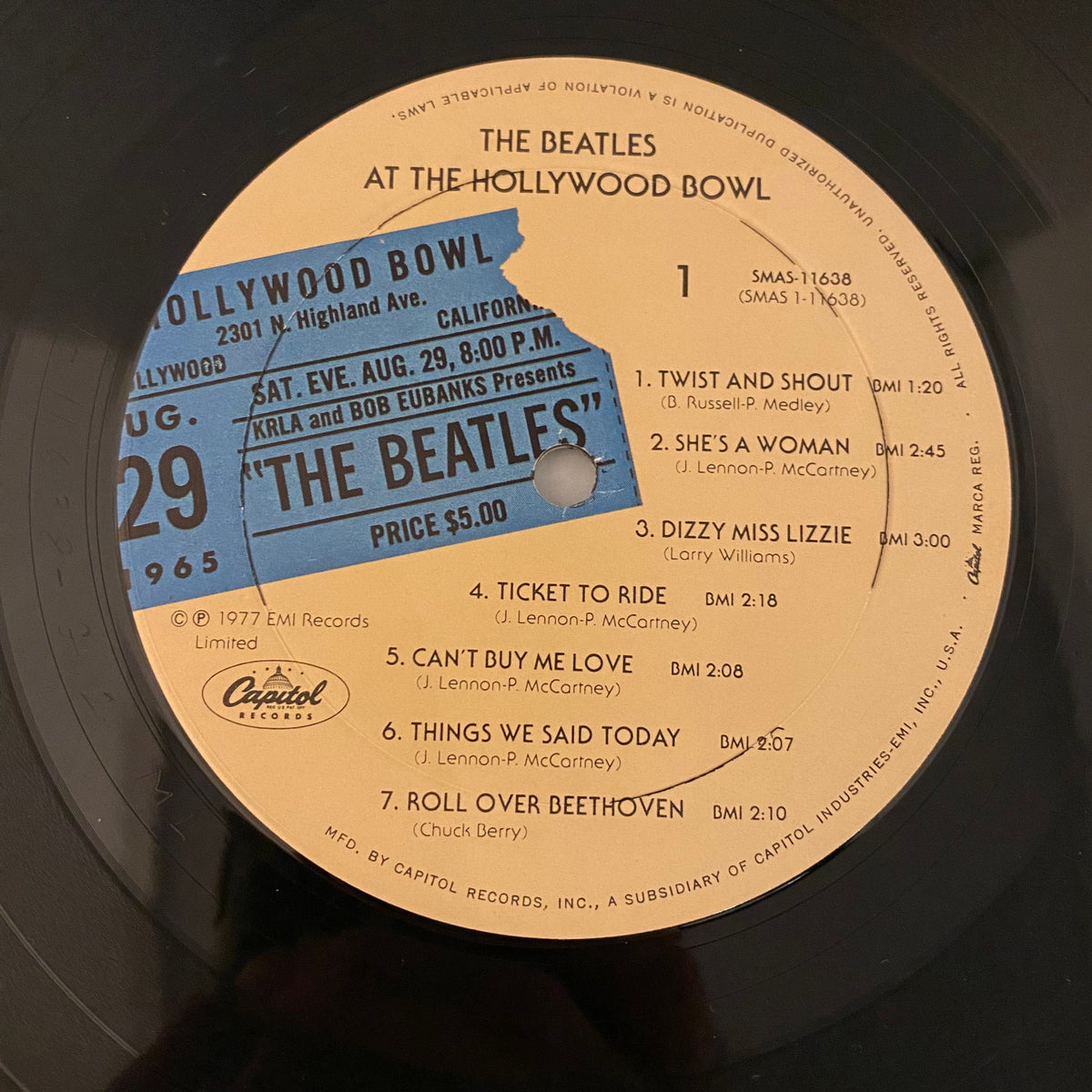 Beatles – The Beatles At The Hollywood Bowl LP USED VG+/VG++ 1977  display picture 1