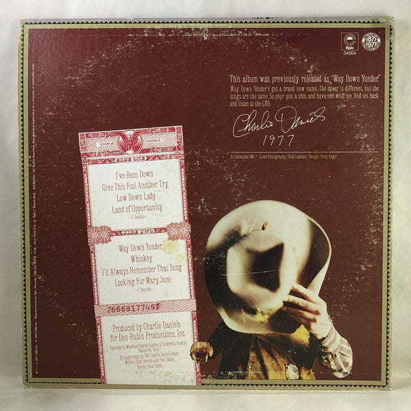 Used Vinyl Charlie Daniels Band - Whiskey LP VG-G USED V2 12439