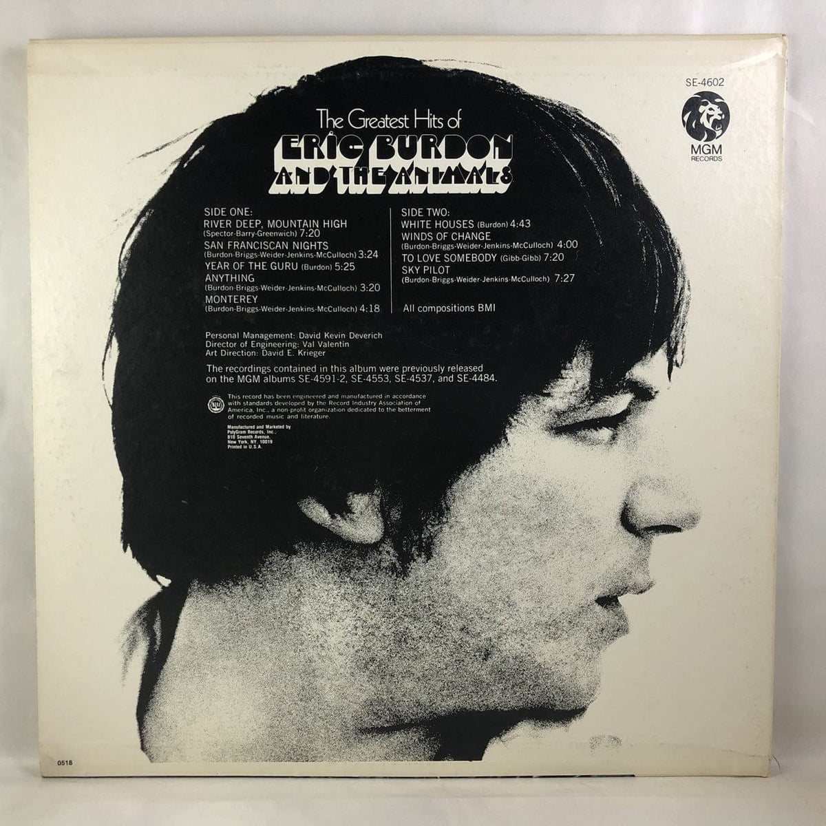 Eric Burdon and the Animals - Greatest Hits LP NM-VG++ USED V2