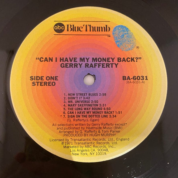 Used Vinyl Gerry Rafferty - Can I Have My Money Back? LP USED VG++/VG++ J072322-30