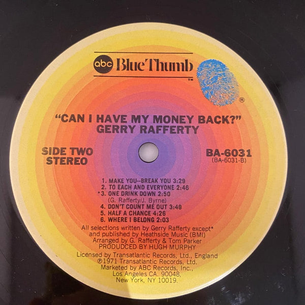 Used Vinyl Gerry Rafferty - Can I Have My Money Back? LP USED VG++/VG++ J072322-30