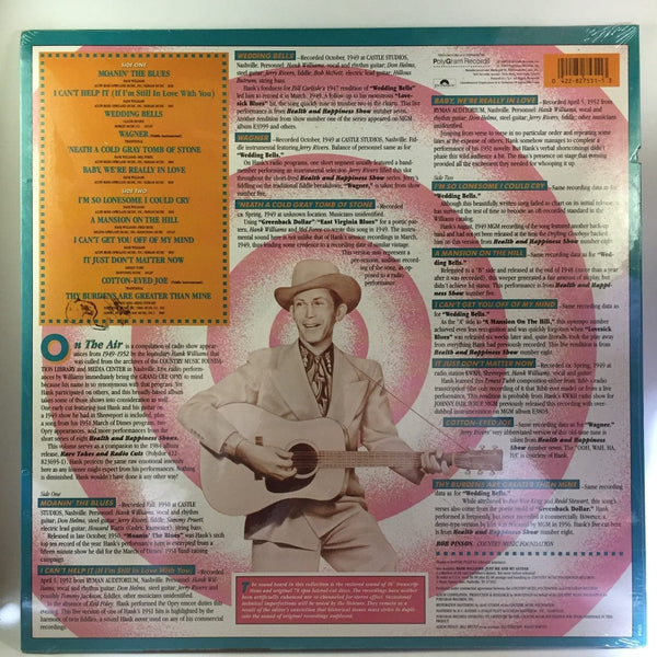 Used Vinyl Hank Williams - On The Air LP SEALED NOS 2 copies 1076