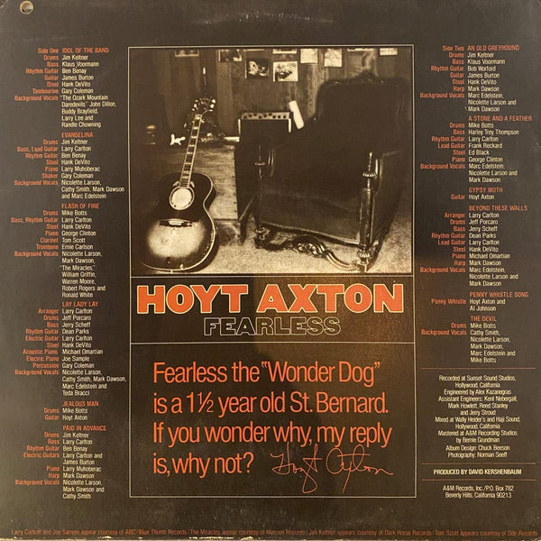 Used Vinyl Hoyt Axton - Fearless LP USED VG++/VG+ Promo J080722-32