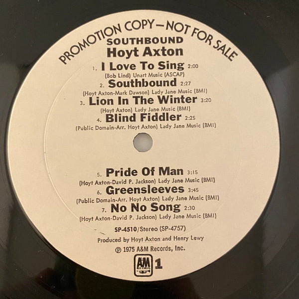 Used Vinyl Hoyt Axton - Southbound LP USED VG++/VG+ Promo J080722-31