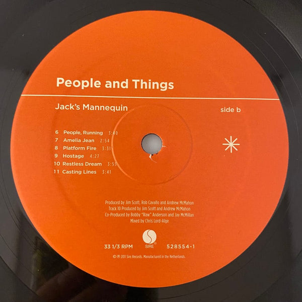 Used Vinyl Jack's Mannequin - People And Things LP USED VG++/VG+ J081422-12
