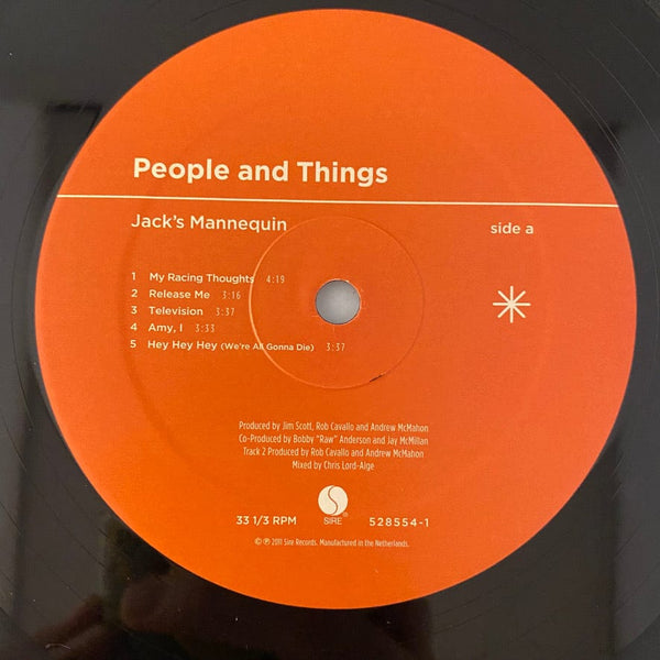 Used Vinyl Jack's Mannequin - People And Things LP USED VG++/VG+ J081422-12