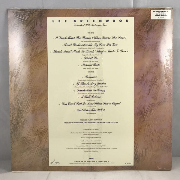 Used Vinyl Lee Greenwood - Greatest Hits Vol. II LP SEALED NOS 1895