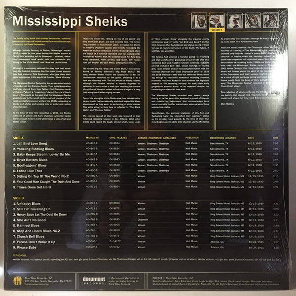 Used Vinyl Mississippi Sheiks - Volume 2 LP SEALED NOS 1930-31 1067
