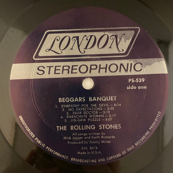 Used Vinyl Rolling Stones – Beggars Banquet LP USED VG++/G J092522-09