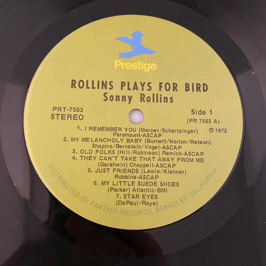 Sonny Rollins – Rollins Plays For Bird LP USED NM/VG 1972 Pressing
