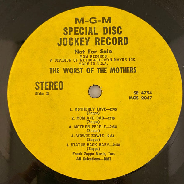 Used Vinyl The Mothers Of Invention – The Worst Of The Mothers LP USED VG++/VG++ Promo Frank Zappa J092222-14