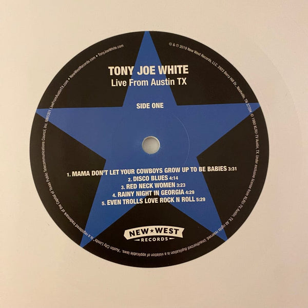 Used Vinyl Tony Joe White – Live From Austin, TX 2LP USED VG++/NM White Vinyl Side D Etching J100922-06