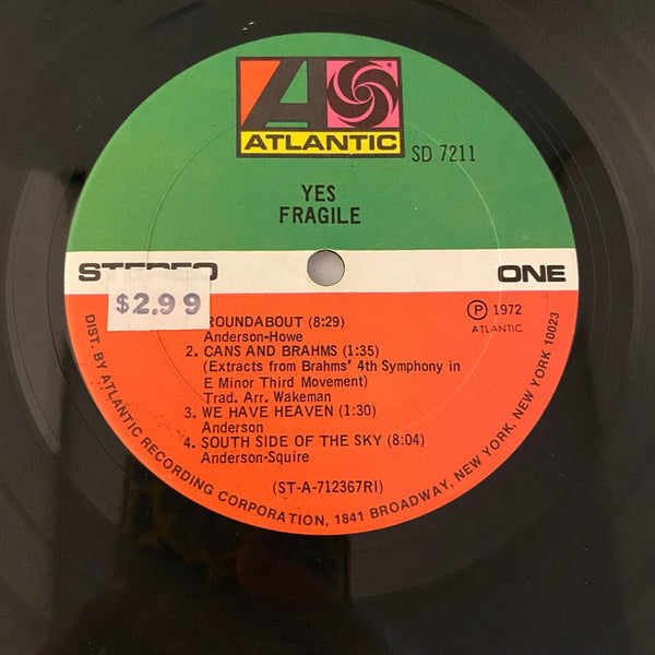 Used Vinyl Yes – Fragile LP USED VG+/VG J020524-11