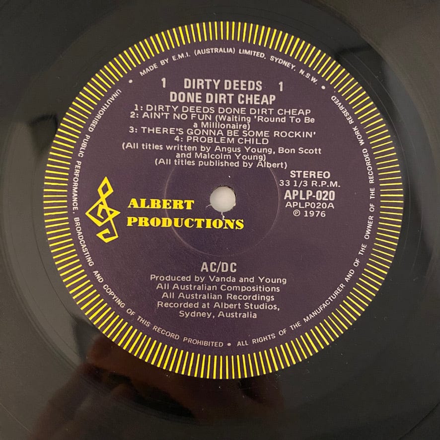 AC/DC[DIRTY DEEDS DONE DIRT CHEAP]VINYL，ALBERT-