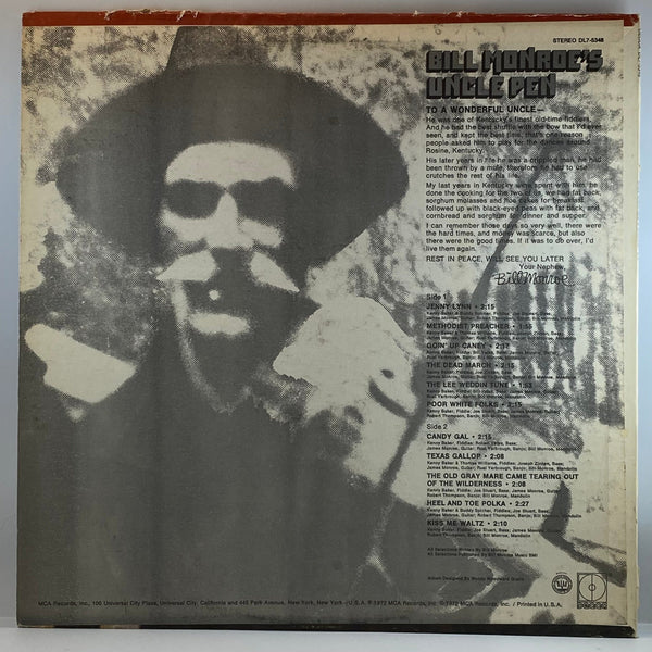 Bill Monroe - Uncle Pen LP NM/G USED