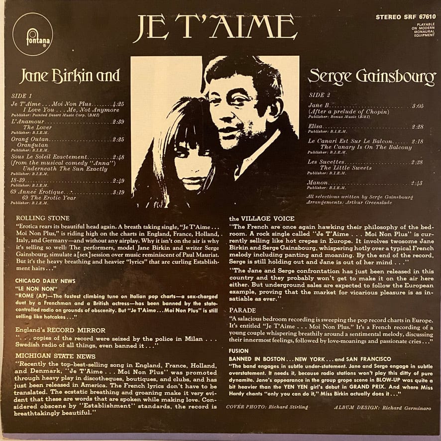 Jane Birkin/Serge Gainsbourg - Je t'aime moi non plus (Lyrics