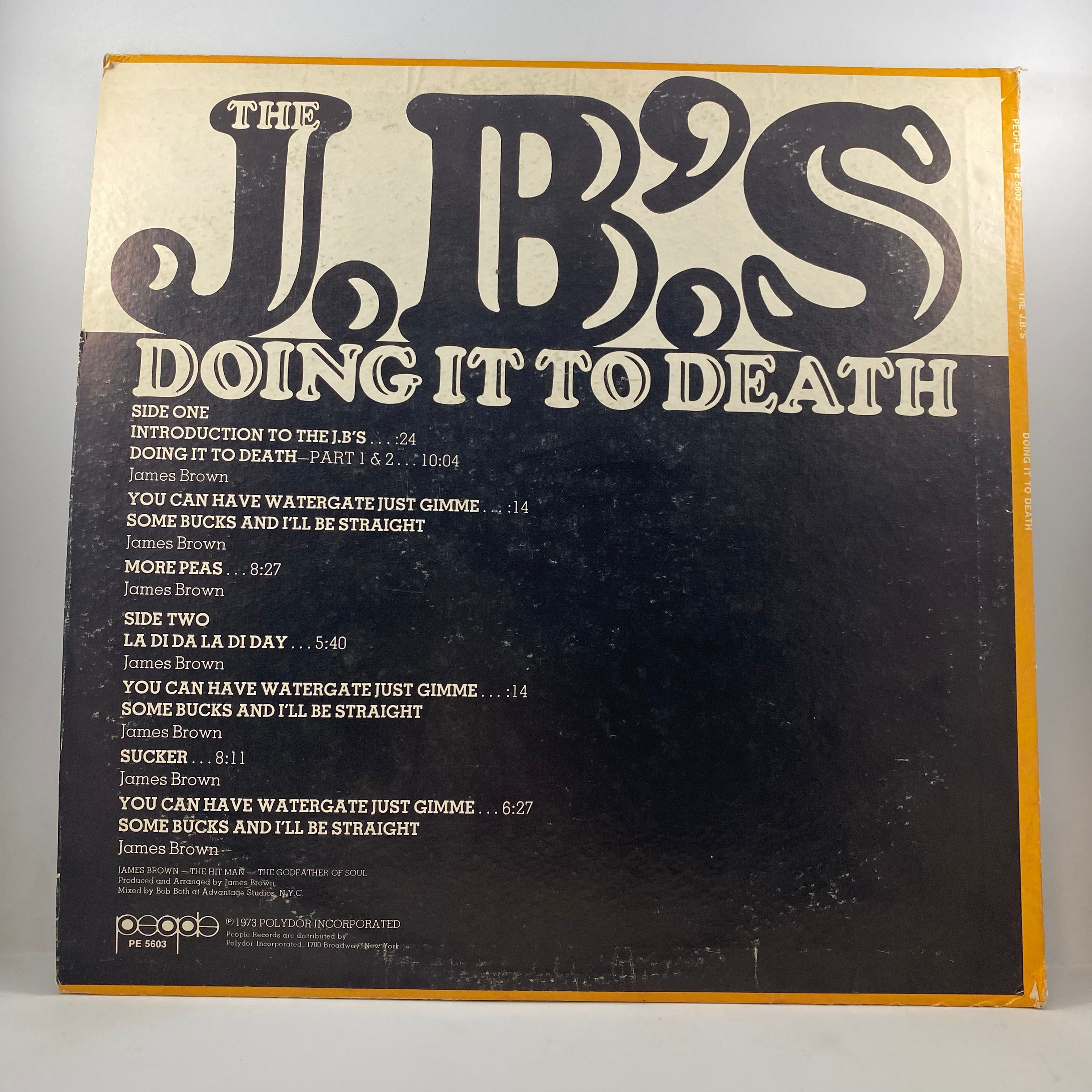 The J.B.'s – Doing It To Death LP USED Vinyl VG&frasl;VG