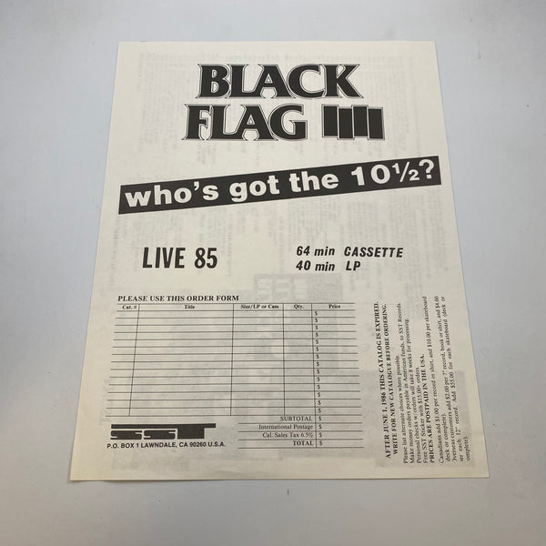 Black Flag – Who's Got The 10½? LP USED Vinyl VG/VG+ Original Pressing