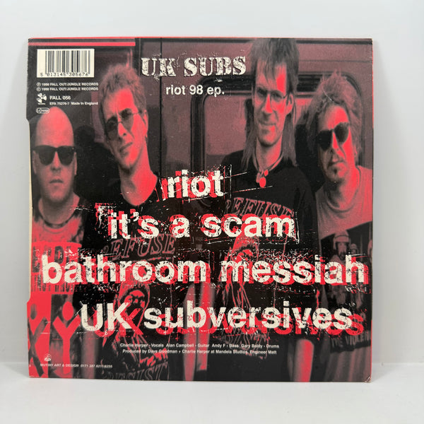 UK Subs – Riot 98 ep. 7" USED Vinyl VG+/VG+ Color Vinyl