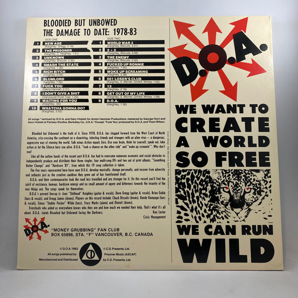 D.O.A. – Bloodied But Unbowed (The Damage To Date: 1978-83) LP USED Vinyl VG+/VG+