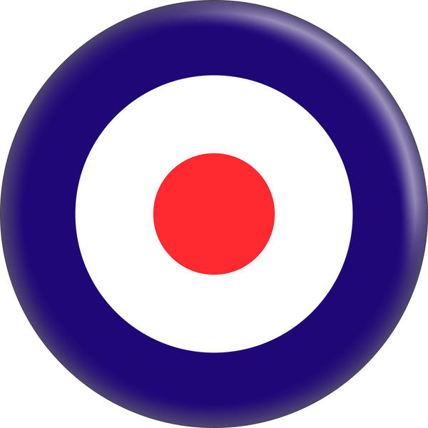 Pin-on Button - 3 Size Options - Mod Target / RAF Roundel – Hi-Voltage ...