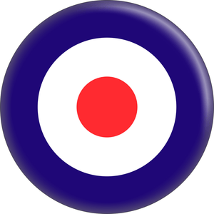 1.25 Inch Pin-on Button - 3 Size Options - Mod Target / RAF Roundel