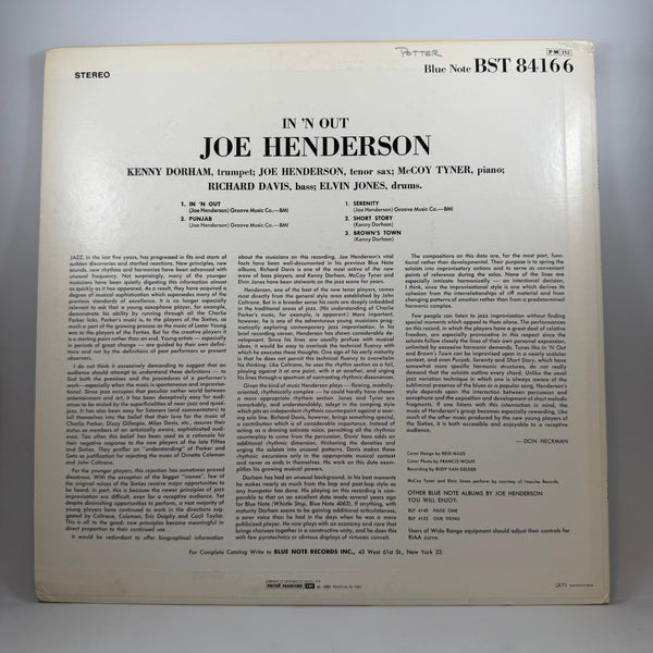 Joe Henderson – In 'N Out LP USED Vinyl NM/VG
