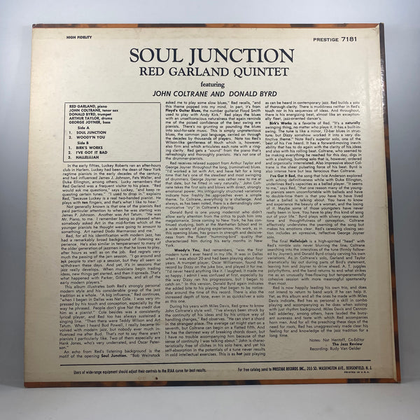 The Red Garland Quintet Featuring John Coltrane And Donald Byrd – Soul Junction LP USED Vinyl VG+/VG Original Pressing