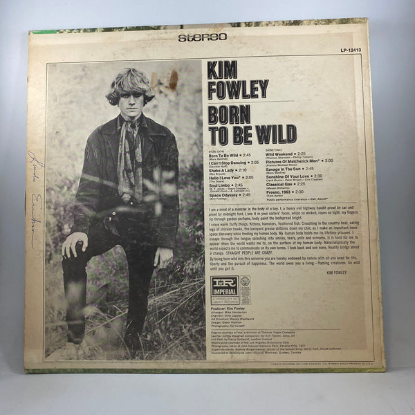 Kim Fowley – Born To Be Wild LP USED Vinyl VG/VG+