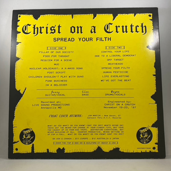 Christ On A Crutch – Spread Your Filth LP USED Vinyl VG/VG