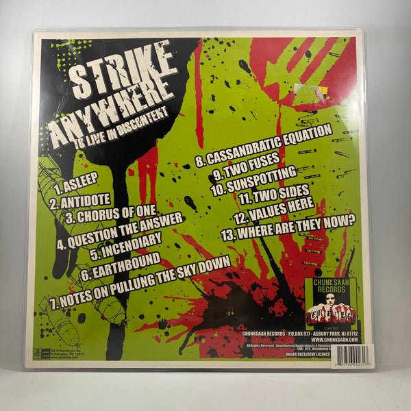 Strike Anywhere – To Live In Discontent LP USED Vinyl NM/G Picture Disc