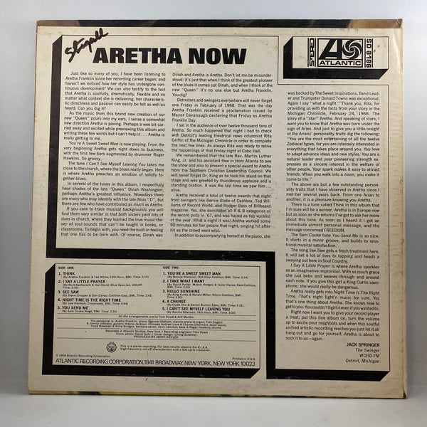 Aretha Franklin – Aretha Now LP USED Vinyl VG+/VG