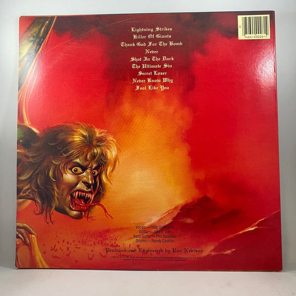 Ozzy Osbourne – The Ultimate Sin LP USED Vinyl VG+/VG+