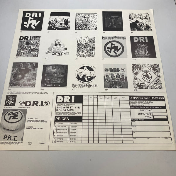 D.R.I. – Thrash Zone LP USED Vinyl VG+/VG