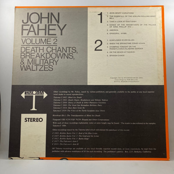 John Fahey – Death Chants, Break Downs & Military Waltzes LP USED Vinyl VG+/VG+