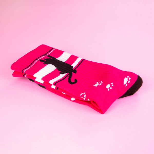 Scratching Black Cat Gym Crew Socks
