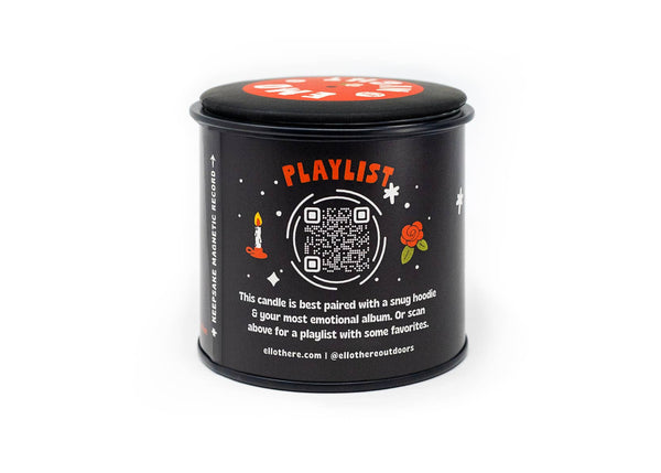Candle - Emo Night Soy Candle with Playlist & Vinyl Magnet