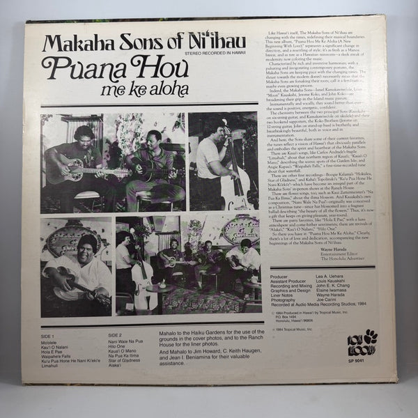 Makaha Sons Of Ni'ihau – Puana Hou Me Ke Aloha LP USED Vinyl VG+/VG