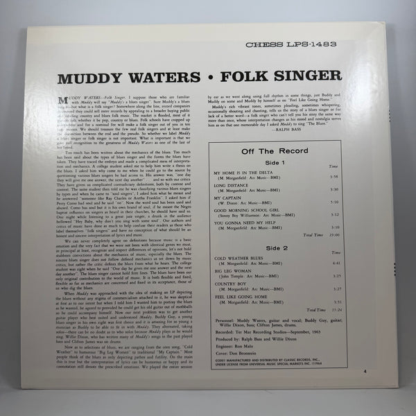Muddy Waters – Folk Singer LP USED Vinyl NM/NM Audiophile
