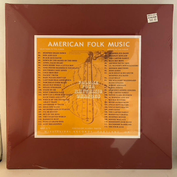 Harry Smith – Anthology Of American Folk Music Volume Four: Rhythmic Changes 2LP USED NOS STILL SEALED 2014 Mississippi Pressing