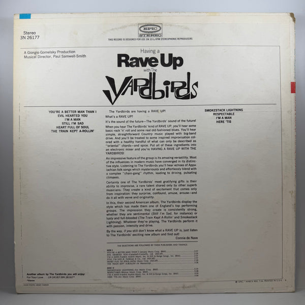 The Yardbirds – Having A Rave Up With The Yardbirds LP USED Vinyl VG+/VG