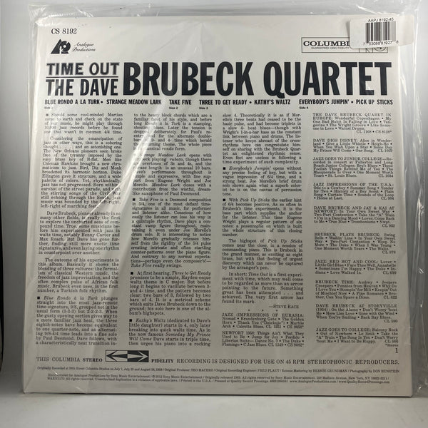 The Dave Brubeck Quartet – Time Out LP Vinyl Mint Still Sealed Audiophile