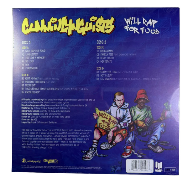 CunninLynguists – Will Rap For Food LP NOS Vinyl Mint Still Sealed Color Vinyl