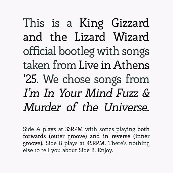 King Gizzard and The Lizard Wizard - Songs from I'm In Your Mind Fuzz & Murder of the Universe Live in Athens '25 LP NEW