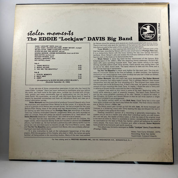 Eddie "Lockjaw" Davis Big Band – Stolen Moments LP USED Vinyl VG+/VG